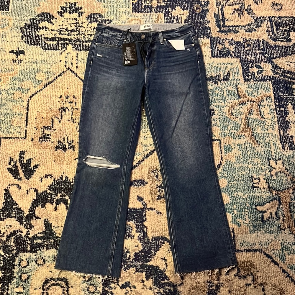 Paige Colette Crop High Rise Slim Flare Jeans